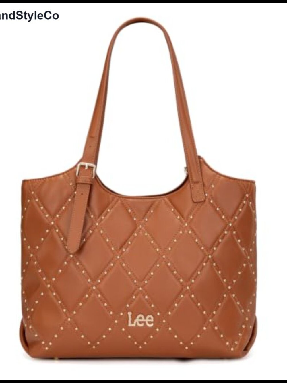 Large Quilted Vegan Leather Tote Bag for Women Work Laptop Shoulder Handbag